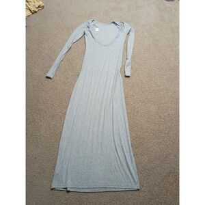 Aerie Bodycon Maxi Dress Women's Small S NWT Ribbed Gray Scoop Viscose Blend